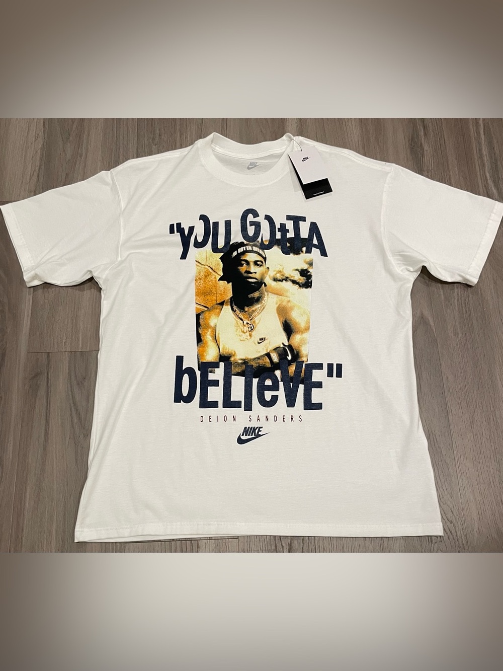New Nike ‘Prime Time” Deion Sanders “You Gotta Believe” Retro T-Shirt — Size L